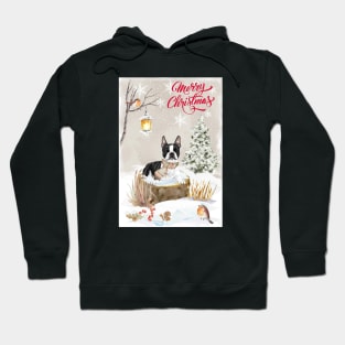 Boston Terrier Merry Christmas Santa Dog Hoodie